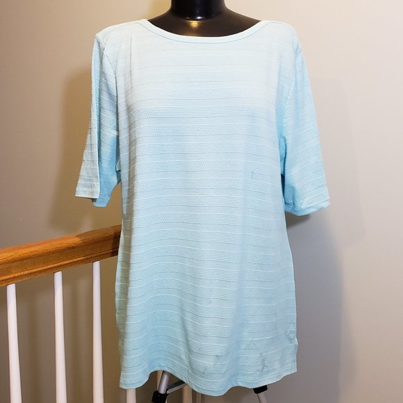 Charter Club Blue Textured Top - Picture 3 of 13